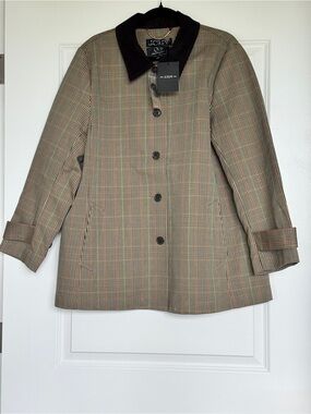 NWT! J. CREW Women’s Barn Jacket in plaid double-faced cotton, size large CM955